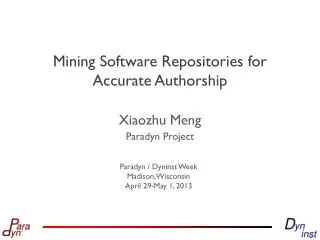 Mining Software Repositories for Accurate Authorship