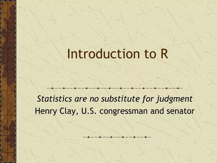 introduction to r