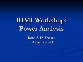 RIMI Workshop: Power Analysis