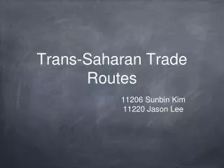 Trans-Saharan Trade Routes