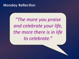 Monday Reflection