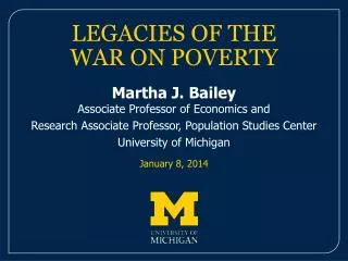 LEGACIES OF THE WAR ON POVERTY