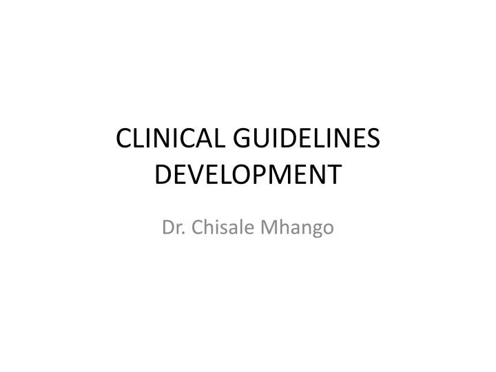 clinical guidelines development