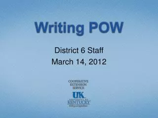 Writing POW