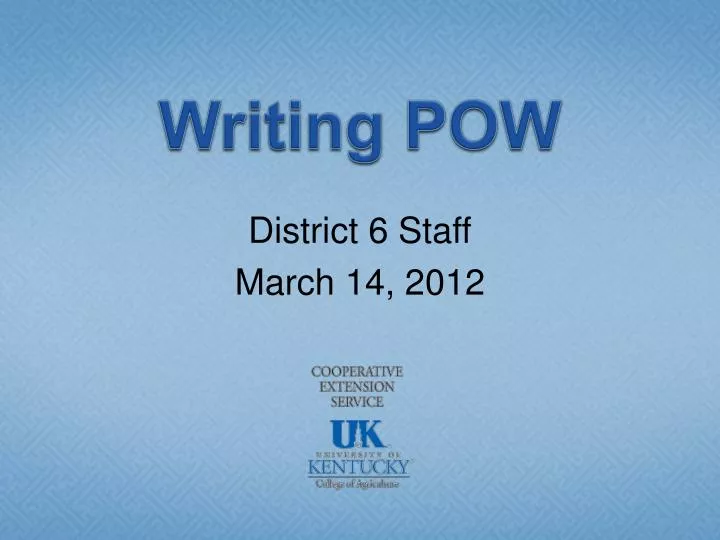writing pow