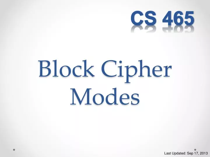 block cipher modes