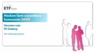Medium-Term expenditure frameworks (MTEF)