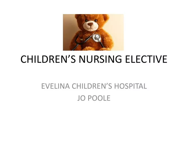 children s nursing elective