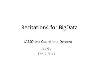 Recitation4 for BigData