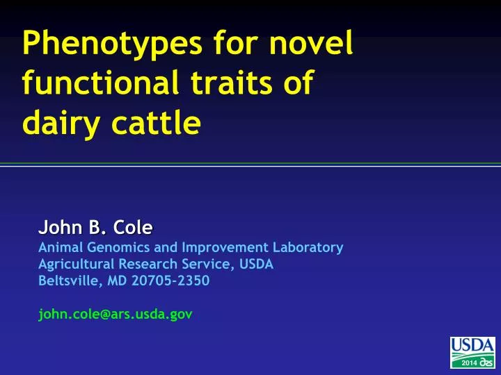 phenotypes for novel functional traits of dairy cattle