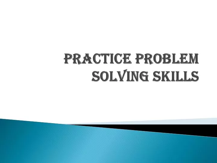 practice problem solving skills