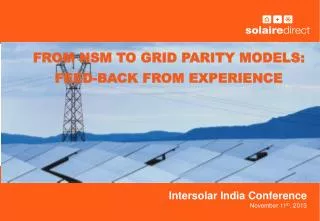 Intersolar India Conference November 11 th , 2013