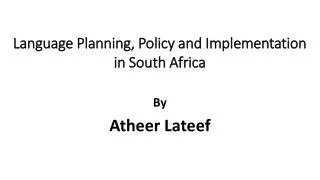Language Planning, Policy and Implementation in South Africa