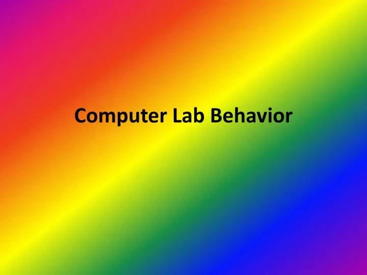 computer lab behavior