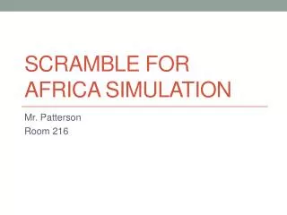 Scramble for Africa Simulation