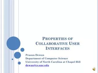 Properties of Collaborative User Interfaces