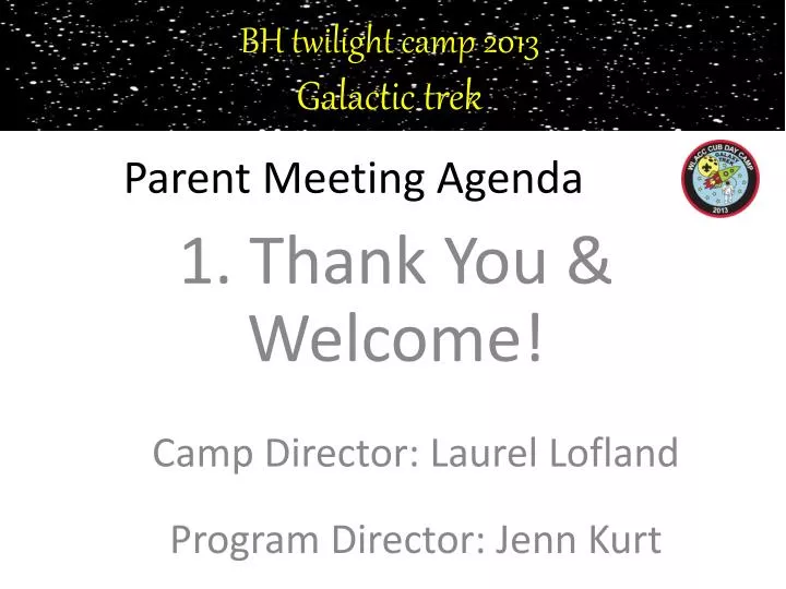 parent meeting agenda