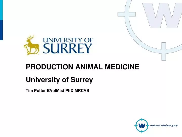 production animal medicine university of surrey tim potter bvetmed phd mrcvs