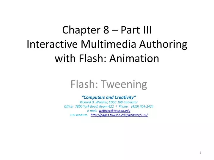 chapter 8 part iii interactive multimedia authoring with flash animation