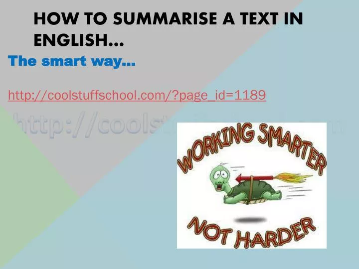 how to summarise a text in english