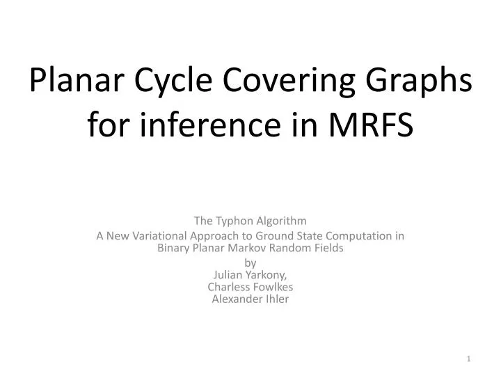 planar cycle covering graphs for inference in mrfs
