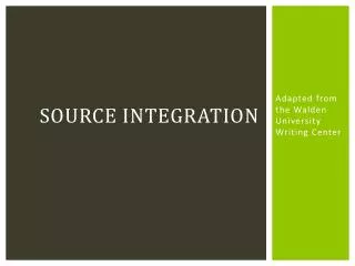 Source Integration