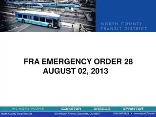 FRA EMERGENCY ORDER 28 AUGUST 02, 2013