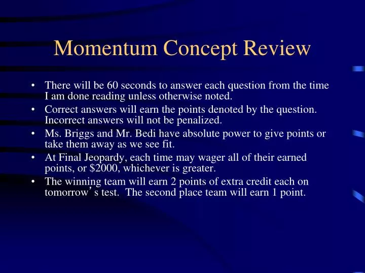 momentum concept review