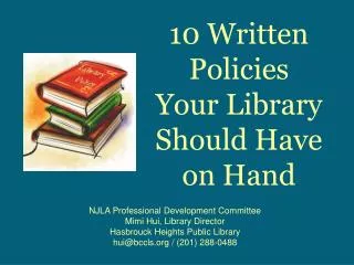 10 Written Policies Your Library Should Have on Hand