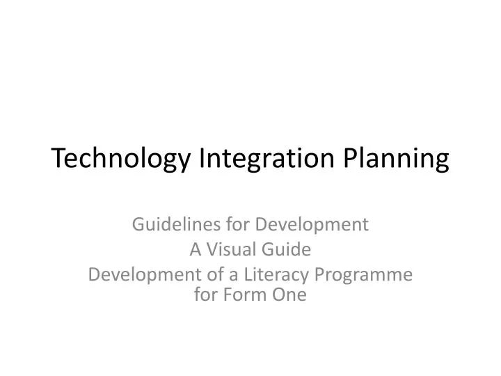 technology integration planning