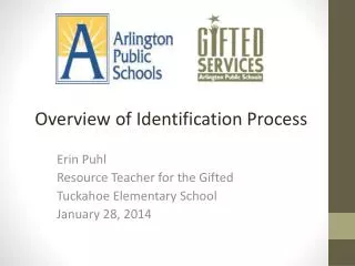 Erin Puhl Resource Teacher for the Gifted Tuckahoe Elementary School January 28, 2014