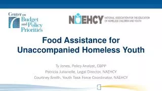Food Assistance for Unaccompanied Homeless Youth