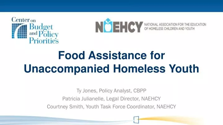 food assistance for unaccompanied homeless youth
