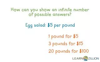 How can you show an infinite number of possible answers?