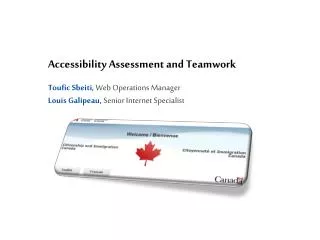 Accessibility Assessment and Teamwork