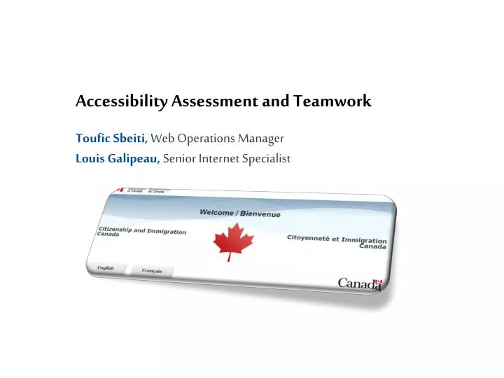 accessibility assessment and teamwork