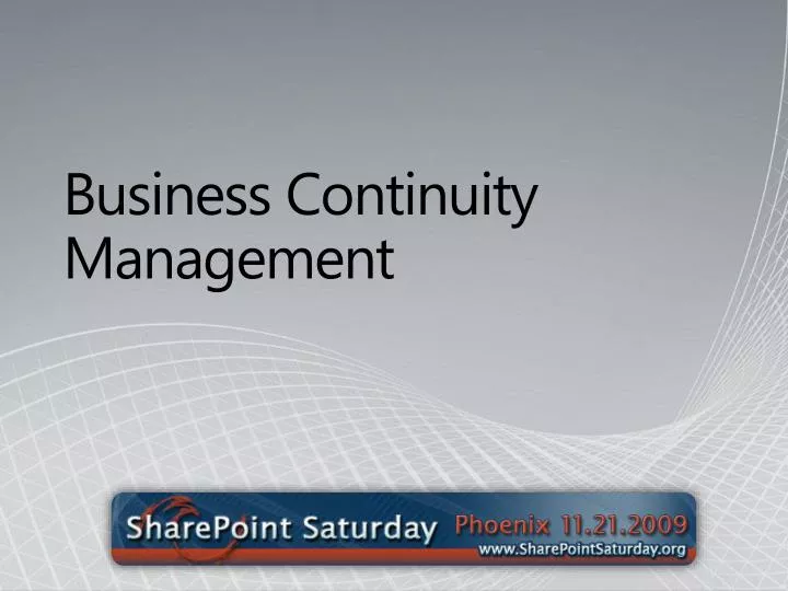 business continuity management