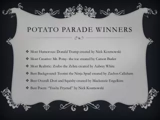 Potato Parade Winners