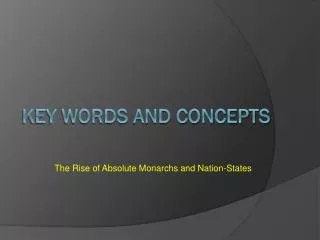 Key Words and Concepts