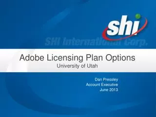 Adobe Licensing Plan Options University of Utah