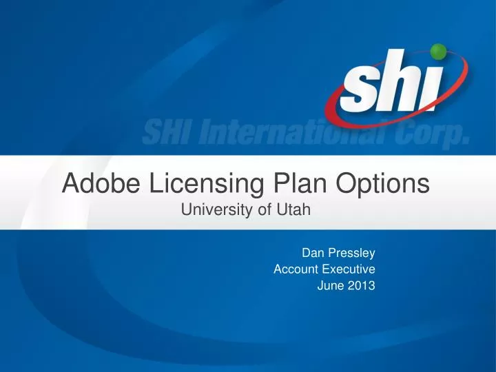 adobe licensing plan options university of utah