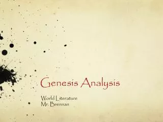 Genesis Analysis