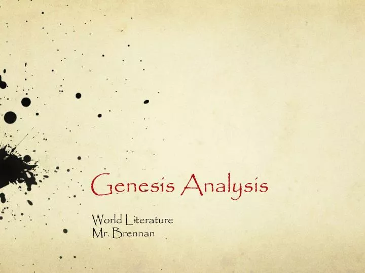 genesis analysis