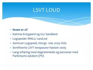 lsvt loud