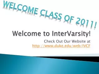 Welcome to InterVarsity !