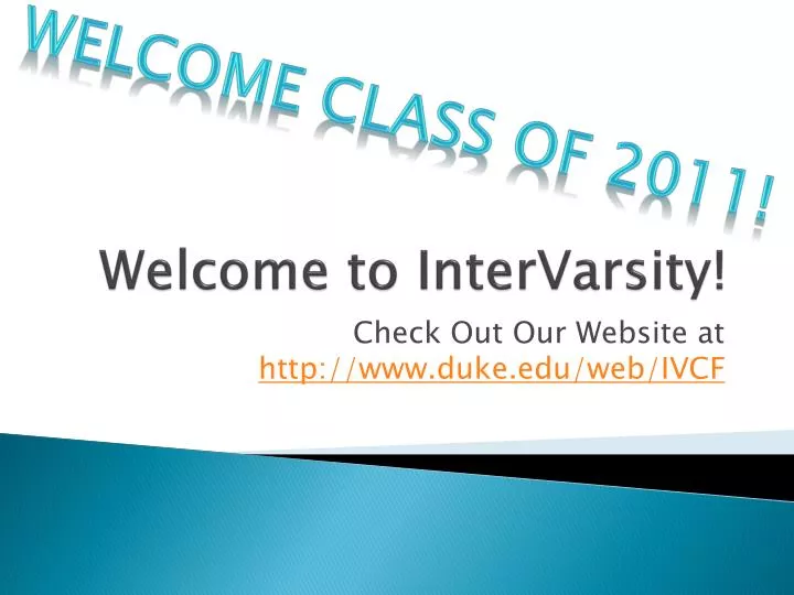 welcome to intervarsity