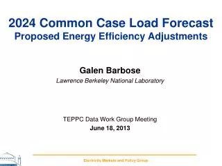 2024 Common Case Load Forecast Proposed Energy Efficiency Adjustments