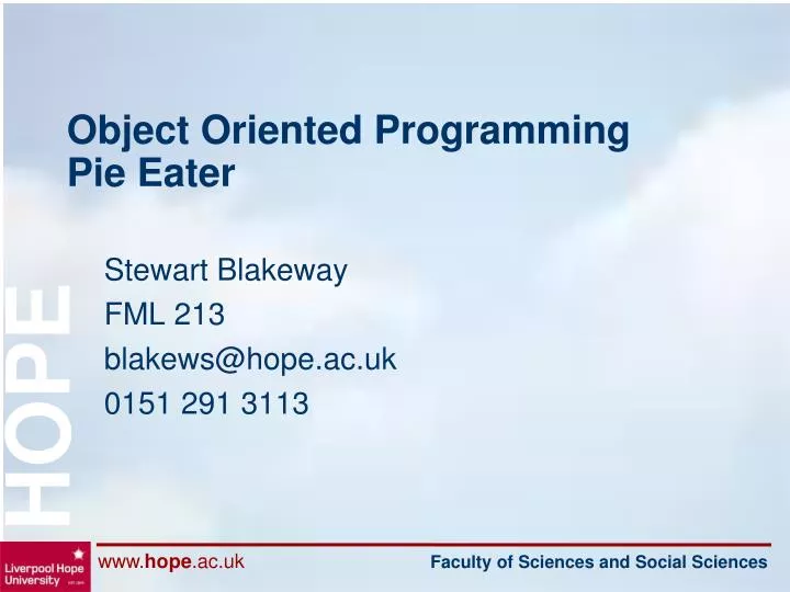 object oriented programming pie eater