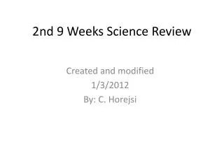 2nd 9 Weeks Science Review