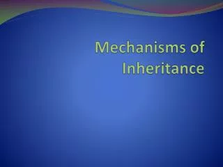 mechanisms of inheritance